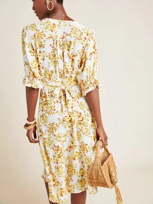 Faithfull The Brand Rafa Midi Dress Goldie Floral Size 2 thumbnail 4