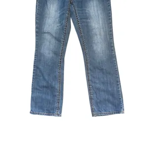 Women's Y2K Rhinestone Embellished Pocket Denim Blue Jeans Boot Cut Stretch Size thumbnail 2