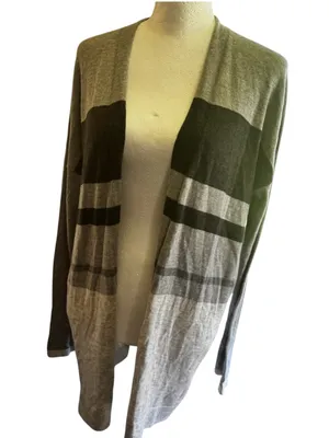 GAP Olive and Gray Striped Long-Sleeve Knit Shirt thumbnail 1