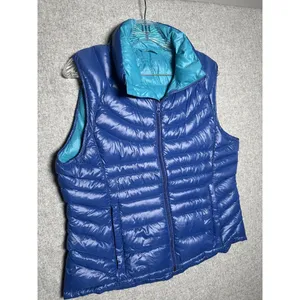 Bernardo Large Womens Vest Goose Down Puffer Blue Sleeveless‎ Zip Packable thumbnail 8