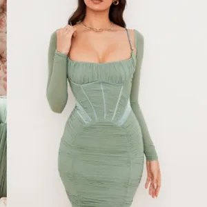 House of CB Freyja Green Gathered Corset Dress - Size L+‎ thumbnail 8