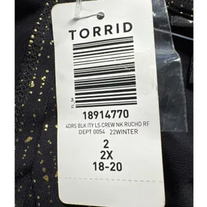 Torrid Party Dress Sparkle Ruched Long Sleeve Plus‎ Size 2 / 2X thumbnail 5
