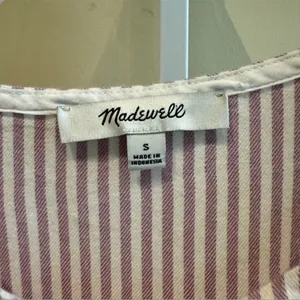 Madewell Studio Ruffle-Hem Top Lavender Stripe - Size Small thumbnail 6