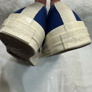 Converse Blue and White Sneakers with Heart Design thumbnail 3