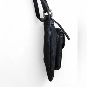 DOONEY & BOURKE Dark Grey Canvas Leather Trims Small Crossbody Bag thumbnail 8