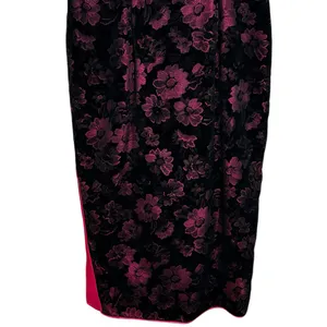 Vintage Velvet Burnout Asian Inspired Midi Dress Whimsygoth Y2K Fairy Grunge thumbnail 7