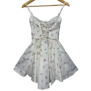 NWT Babyboo Analeigh White Multi Floral Corset Fit & Flare Mini Dress Size Small thumbnail 11
