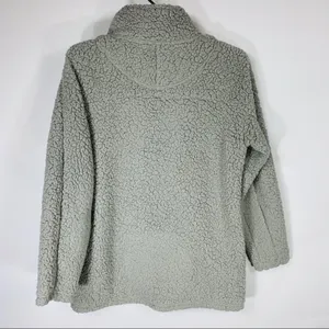Gray Teddy Sweatshirt Pullover 1/4 zip Small Normcore Gorpcore thumbnail 6