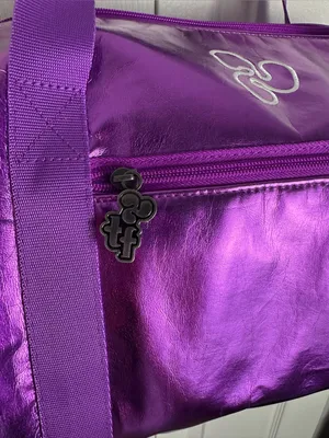 Triple Flip Metallic Purple Cylinder Duffel Tote Bag women girls Medium 13" 8.5" thumbnail 4
