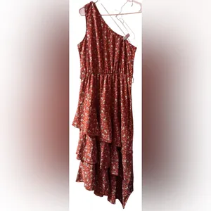 PRETTYGARDEN Summer Floral Sundress One-Shoulder Tier Ruffle Flowy Midi Boho thumbnail 2