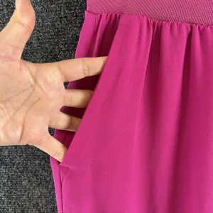 Banana Republic Fuchsia Pink Wide Leg Palazzo Pants Slits Pockets Size Large thumbnail 8