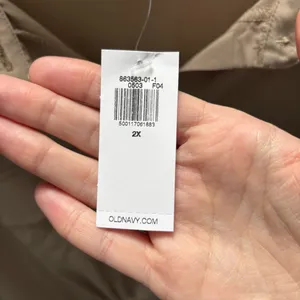 Old Navy Mocha Taffy Waist-Defined Utility Midi Shirt Dress thumbnail 7