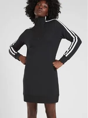 Athleta Circa Track Sweatshirt Black Dress Sz. XS thumbnail 1