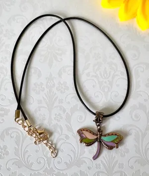Dragonfly Necklace (405) Purple thumbnail 1