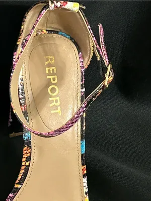 Report Multicolor Snakeskin Ankle-Strap Block Heel Sandal Pink/Yellow/Blue 8.5 thumbnail 3