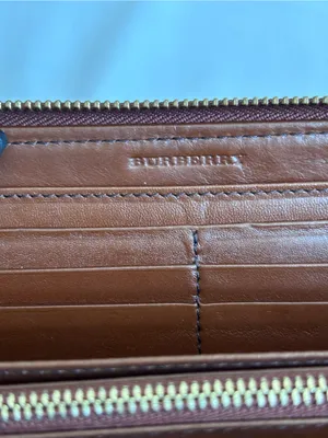 Authentic Burberry Pink House Check Zip Wallet - Leather Refinished / As Is thumbnail 9