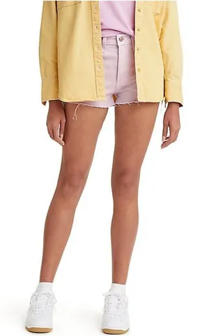 Levi’s 501 Shorts‎ High Rise Cutoffs Denim 100% Cotton Washed Lilac Size 32 thumbnail 1