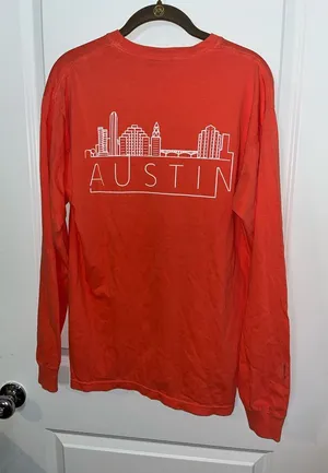 Comfort Colors Austin TX Skyline Music Festival Long Sleeve Indie Tshirt Sz Med thumbnail 1