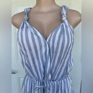Mustard Seed Blue and White Striped Top thumbnail 3
