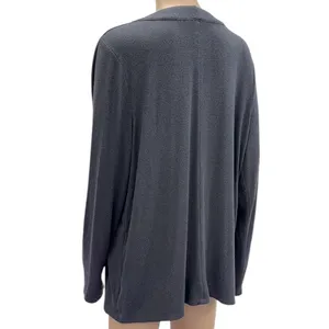 Jennifer Lopez Gray with Silver Beaded Accent Open Front Duster Cardigan Women L thumbnail 7