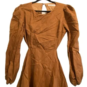 All About May Linen Blend‎ Dress Brown Size 6 thumbnail 2