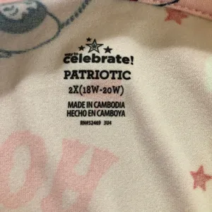 CELEBRATE Patriotic Womens Shorts PJ Set Size 2X 18W-20W Cowgirl Theme New thumbnail 6