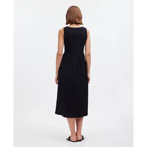 Madewell Minimalist Old Money Knit Tank Midi Dress Black XS NWT thumbnail 3