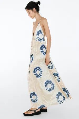 Zara dress maxi oversize fit boho blogger prints casual summer vacation wedding thumbnail 14