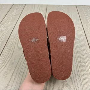 Tommy Hilfiger Women's Large TH Logo Relina Footbed Sandals 5.5M Med Brown $69 thumbnail 7