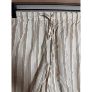 Ghanda Co Womens Beige White Striped Cotton Blend‎ Drawstring Shorts Size XS thumbnail 2