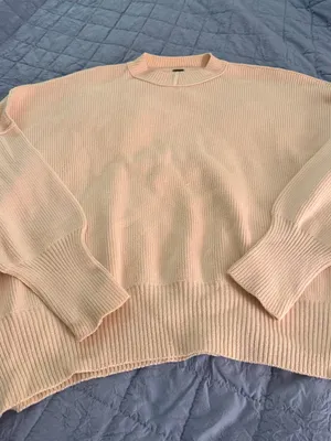 Free People Easy Street Oversized Cream sweater. Size XS thumbnail 1