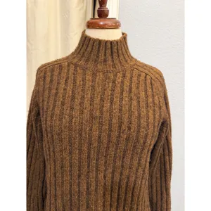 The Limited America Brown Ribbed Wool Blend Katherine Sweater M Mock Neck Fall thumbnail 8