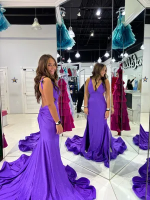Prom Jovani Purple Dress thumbnail 5