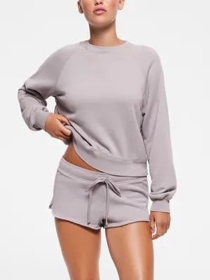 SKIMS French Terry Shrunken Crew Sweatshirt Mineral Gray L NWT thumbnail 1