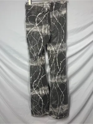 Urban Outfitters Women’s Gray Marble-Print Low-Rise Jeans thumbnail 2