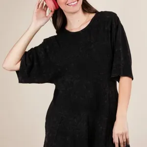 VERY J Mineral‎ Washed Oversized Knit Comfy Romper thumbnail 4