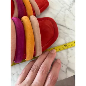Donald J. Pliner Kip Slide Sandals 8 Red Multi Suede Rainbow Multi-Strap Shoes thumbnail 4