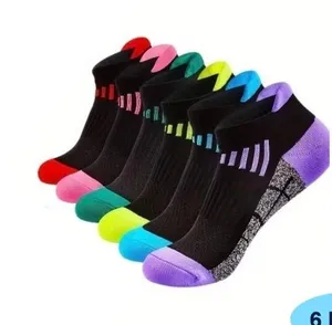 Colorful Athletic Women's Socks‎ 6 PACK Tab Low Cut High Quality NEW thumbnail 1
