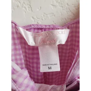Victoria's Secret Babydoll Women Medium Bow Slip Semi Sheer Cami Pink Silky Trim thumbnail 5
