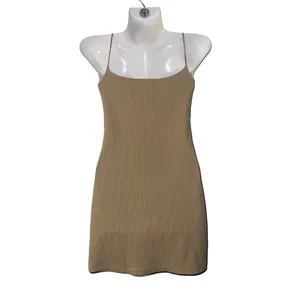 Abercrombie & Fitch Soft Collection Fit To Flatter Ribbed Mini Spaghetti Dress thumbnail 2