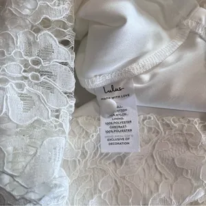 NWT Lulus Show My Love White Floral Lace 3/4 Bell Sleeve Mini Dress‎ MEDIUM thumbnail 13