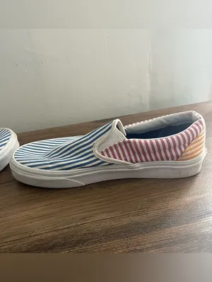 Vans Classic Slip-On Deck Club Mix Stripes Shoes Size 8 thumbnail 6