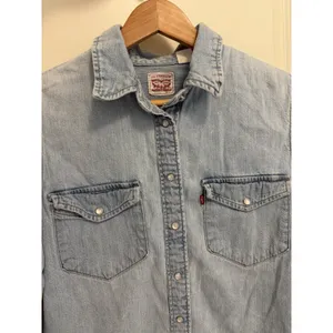 Levi's Western Cotton Blue Denim Button Down Shirt Pearl Buttons Festival thumbnail 3
