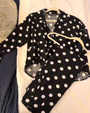 Black and White Polka Dot Slack and Blouse Set thumbnail 1