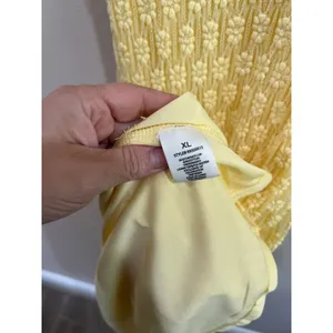 No Comment Yellow Mesh Lace Trim Y2K Bodycon Midi Dress‎ Size XL thumbnail 6
