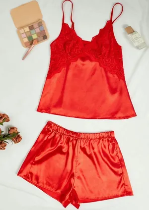 Red Pajama Set Size L thumbnail 1