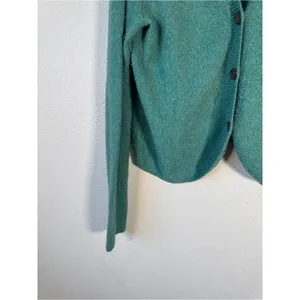 Madewell Green Cotton Wool Blend Cardigan Sweater Womens L Preppy Casual Fall thumbnail 6