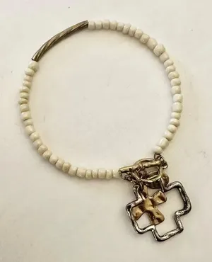 Envious cross charm bracelet Silver thumbnail 1