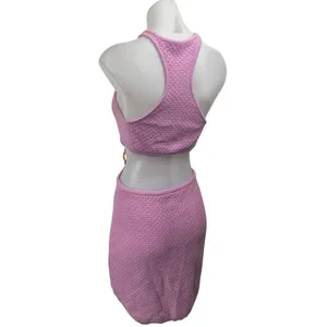 Lovers and Friends Francesca Pink Knit Racerback Cutout Mini Bodycon Dress Sz S thumbnail 3
