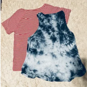American Eagle Soft & Sexy Top Bundle Striped Tee Tie Dye Tank Red Blue Womens M thumbnail 10